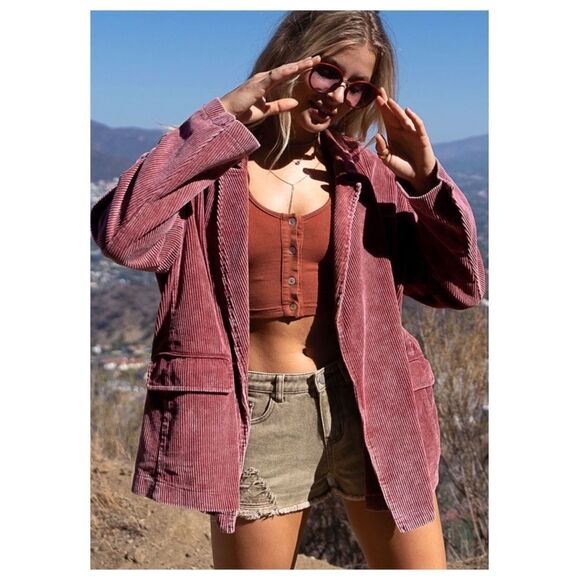 CORDUROY jacket, oversized fit, long sleeve - Picture 3 of 14